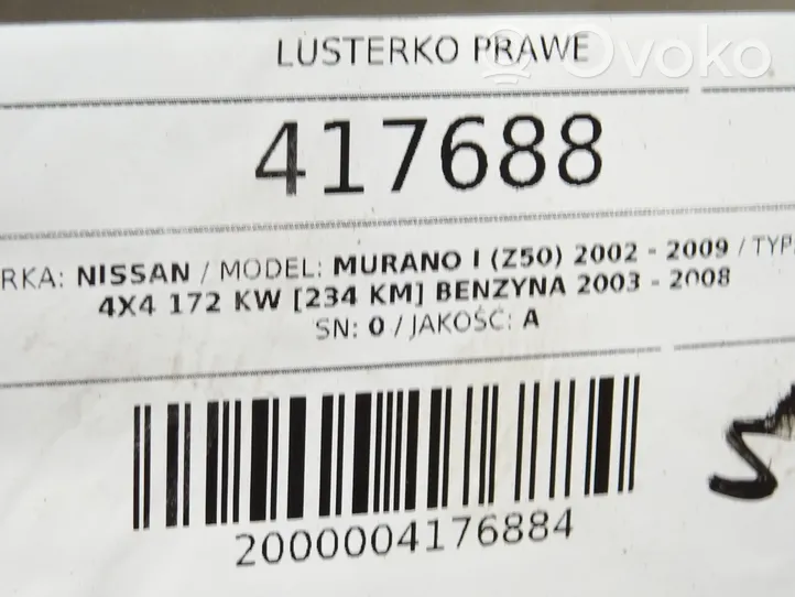 Nissan Murano Z50 Etuoven sähköinen sivupeili 