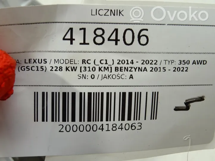 Lexus RC Licznik / Prędkościomierz 83800-24650-D