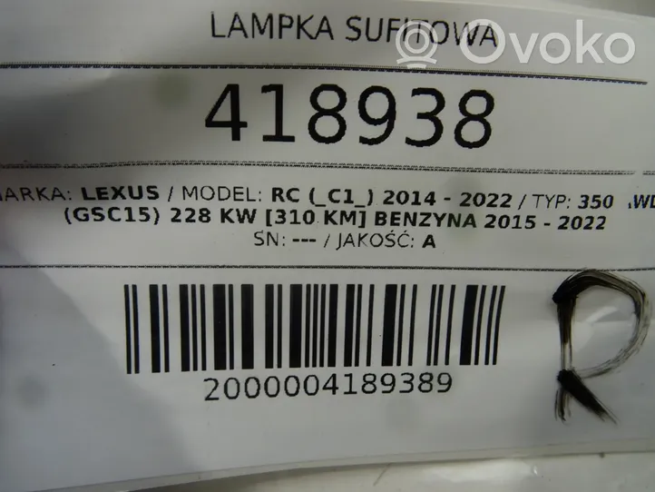 Lexus RC Panel oświetlenia wnętrza kabiny 1D111-208G