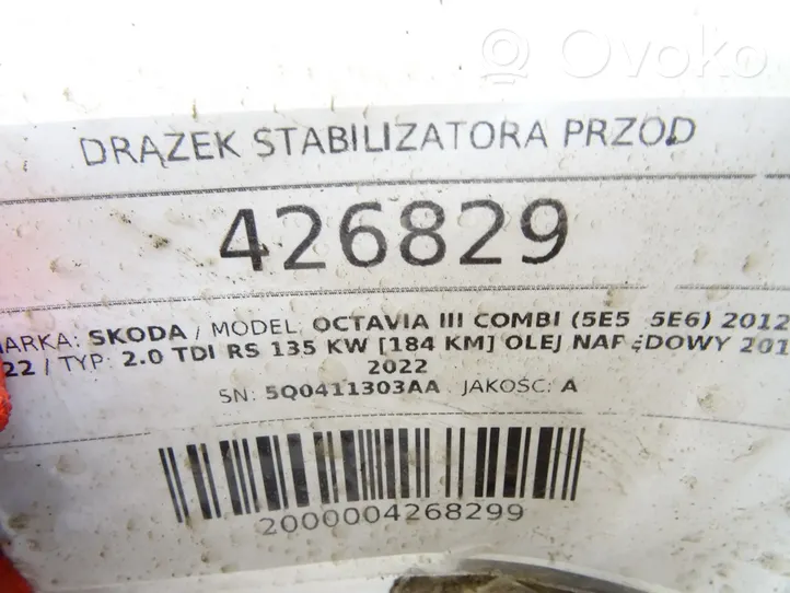 Skoda Octavia Mk3 (5E) Stabilizator przedni / drążek 5Q0411303AA