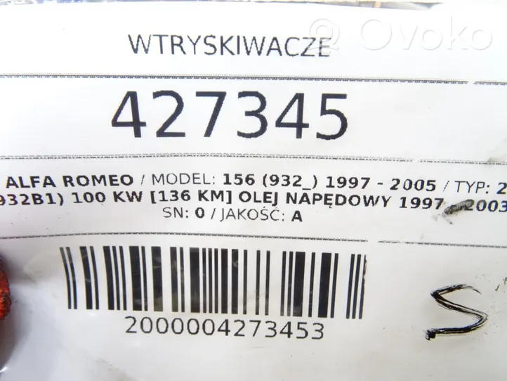 Alfa Romeo 156 Purkštukų (forsunkių) komplektas 0445110002