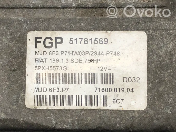 Fiat Grande Punto Komputer / Sterownik ECU silnika 51781569