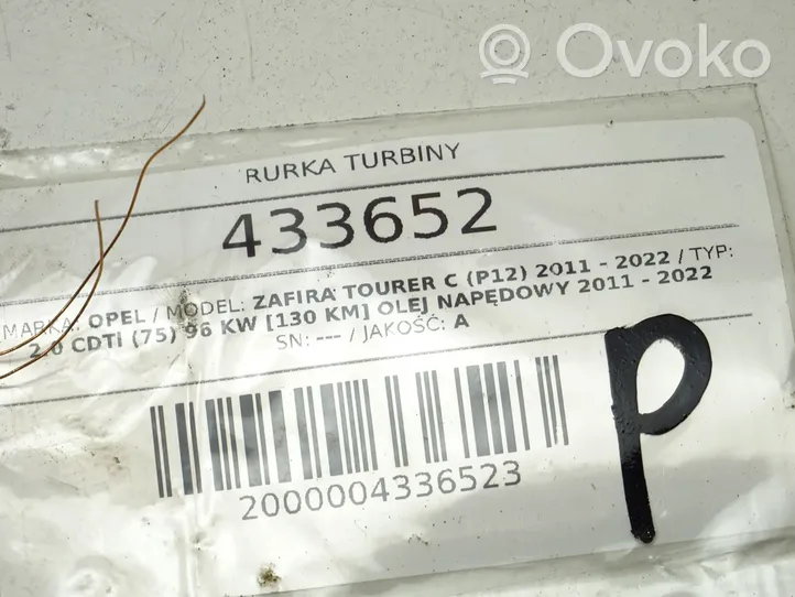 Opel Zafira C Turbo turbocharger oiling pipe/hose 