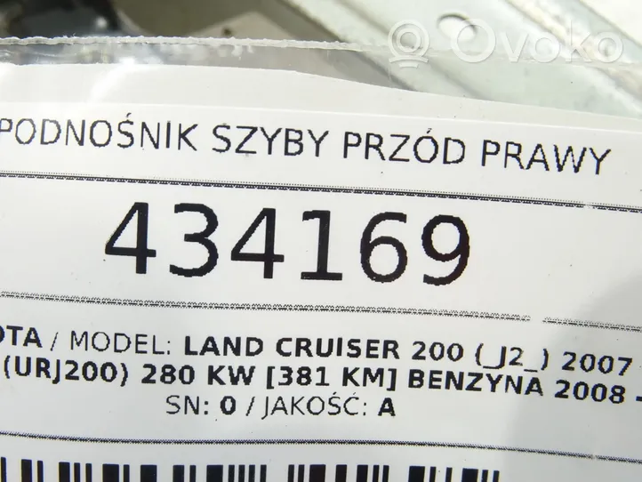 Toyota Highlander XU40 Elektryczny podnośnik szyby drzwi przednich 