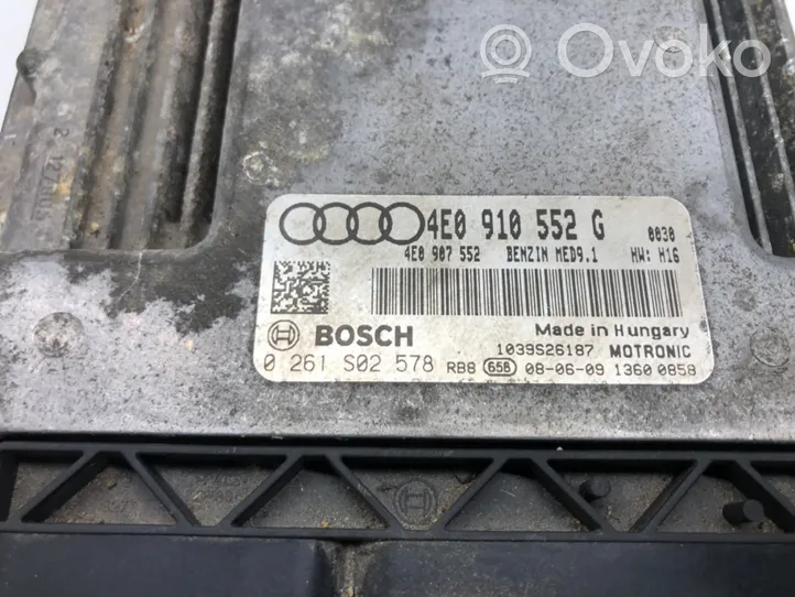 Audi A8 S8 D3 4E Unité de commande, module ECU de moteur 4E0910552G