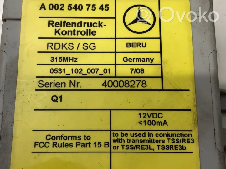 Mercedes-Benz CL C215 Inne komputery / moduły / sterowniki A0025407545