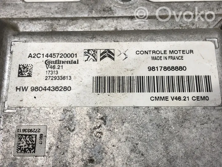 Citroen C-Elysée Unité de commande, module ECU de moteur 9817868880