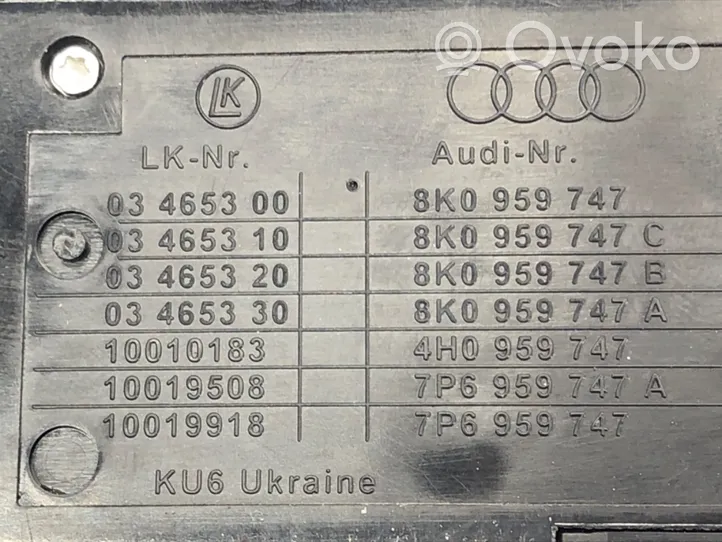 Audi Q3 8U Sėdynių reguliavimo jungtukas (-ai) 8K0959747