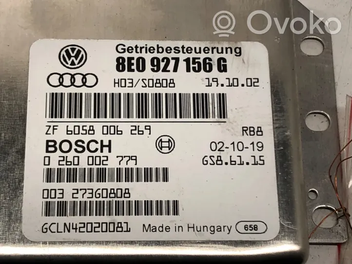 Audi A4 S4 B6 8E 8H Autres unités de commande / modules 8E0927156G