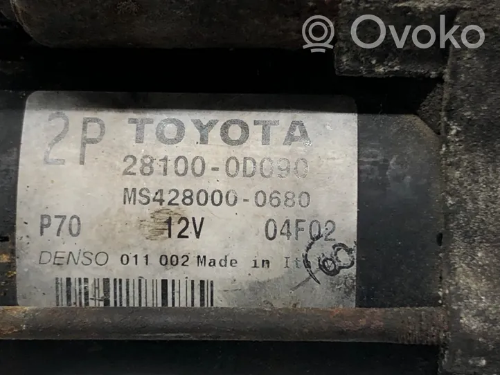 Toyota Avensis T250 Motorino d’avviamento 28100-0D090