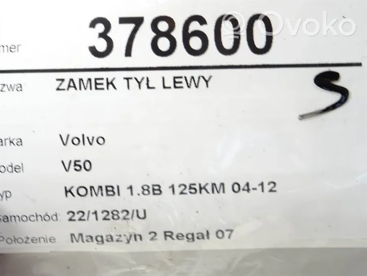Volvo V50 Zamek drzwi tylnych 30753668