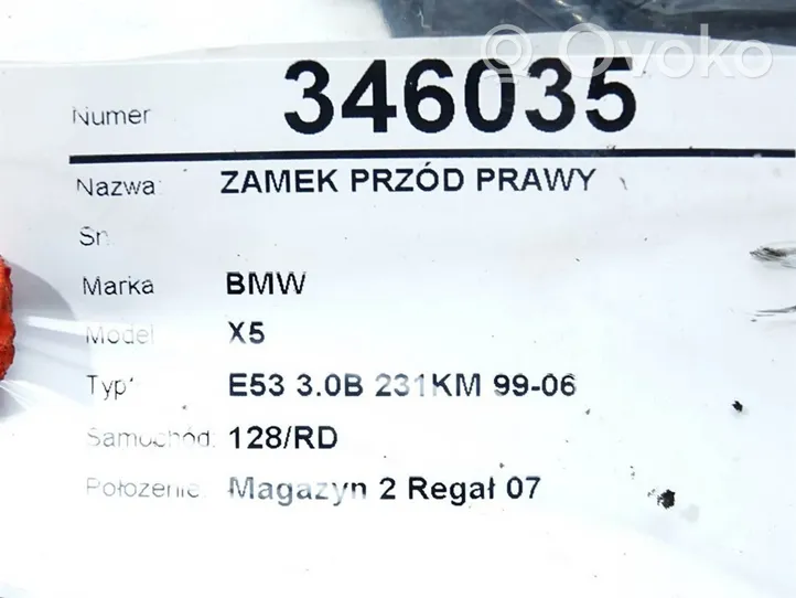 BMW X5 E53 Zamek drzwi przednich 