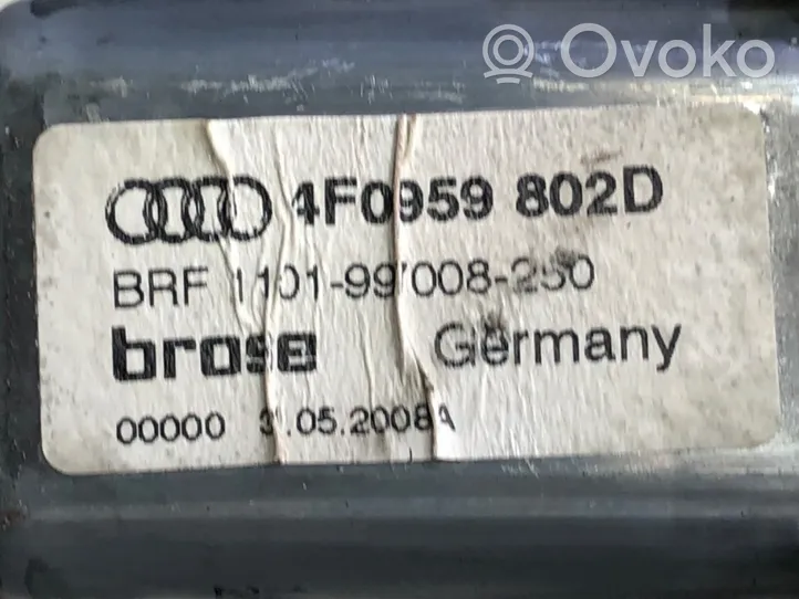 Audi A6 S6 C6 4F Priekšpusē elektriskā loga pacelšanas mehānisma komplekts 4F0959802D