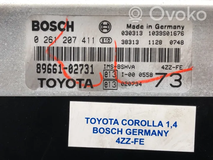 Toyota Corolla Verso E121 Unité de commande, module ECU de moteur 89661-02731