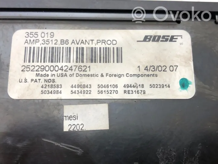 Audi A4 S4 B6 8E 8H Garso stiprintuvas 355019