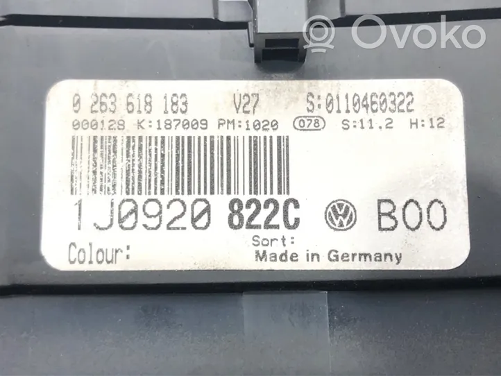 Volkswagen Bora Tachimetro (quadro strumenti) 1J0920822C