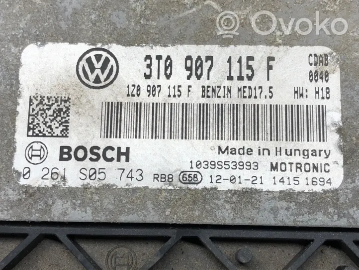 Skoda Superb B6 (3T) Komputer / Sterownik ECU silnika 3T0907115F