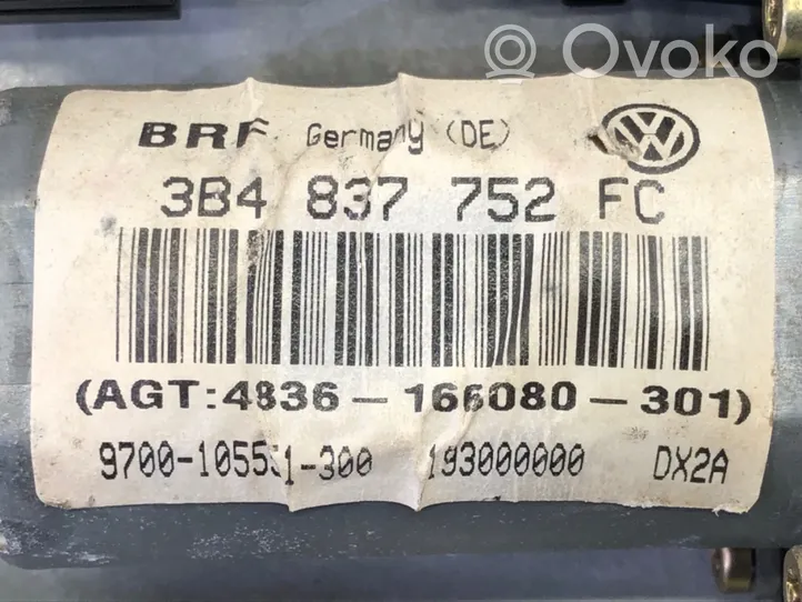 Volkswagen PASSAT B5.5 Priekinio el. lango pakėlimo mechanizmo komplektas 3B4837752FC