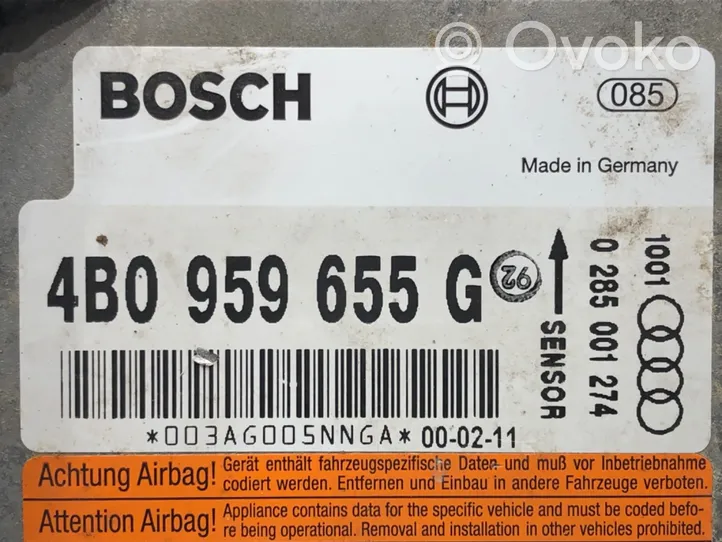 Audi A6 S6 C5 4B Датчик удара надувных подушек 4B0959655G