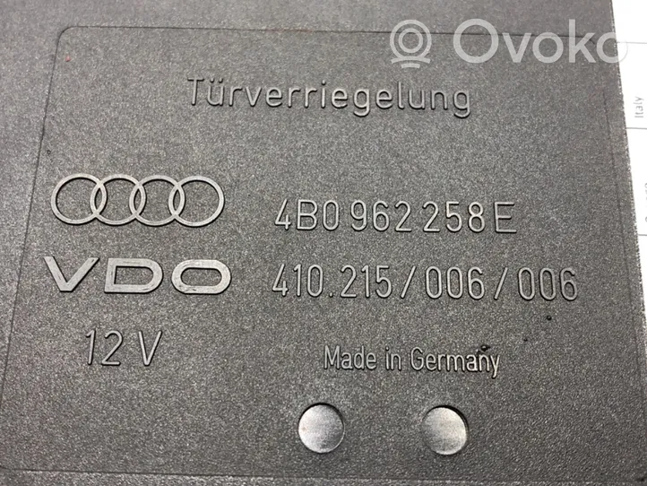 Audi A6 S6 C5 4B Sterownik / Moduł komfortu 4B0962258E