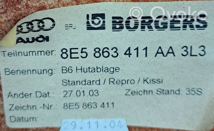 Audi A4 S4 B7 8E 8H Półka tylna bagażnika 8E5863411AA