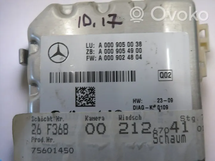 Mercedes-Benz E W212 Kamera szyby przedniej / czołowej A0009050038