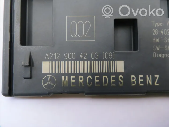 Mercedes-Benz E W212 Unidad de control/módulo del maletero/compartimiento de carga A2129004203