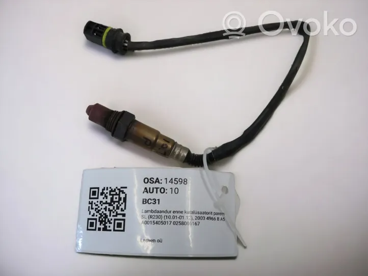 Mercedes-Benz SL R230 Sensore della sonda Lambda A0015405017