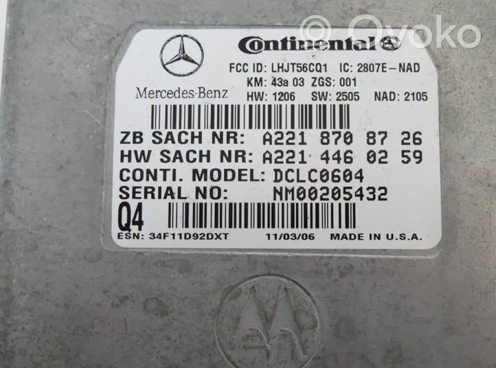 Mercedes-Benz SL R230 Voice control module A2218708726