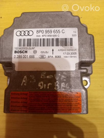 Audi A3 S3 8P Turvatyynyn ohjainlaite/moduuli 8P0959655C