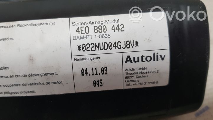 Audi A8 S8 D3 4E Istuimen turvatyyny 4E0880442