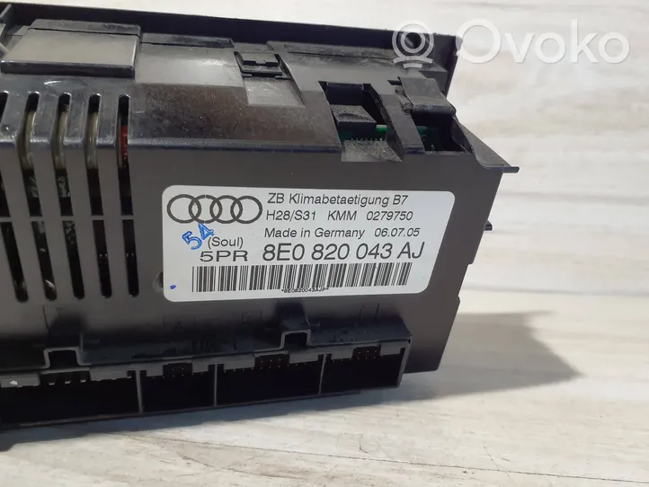 Audi A4 S4 B7 8E 8H Centralina del climatizzatore 8E0820043AJ