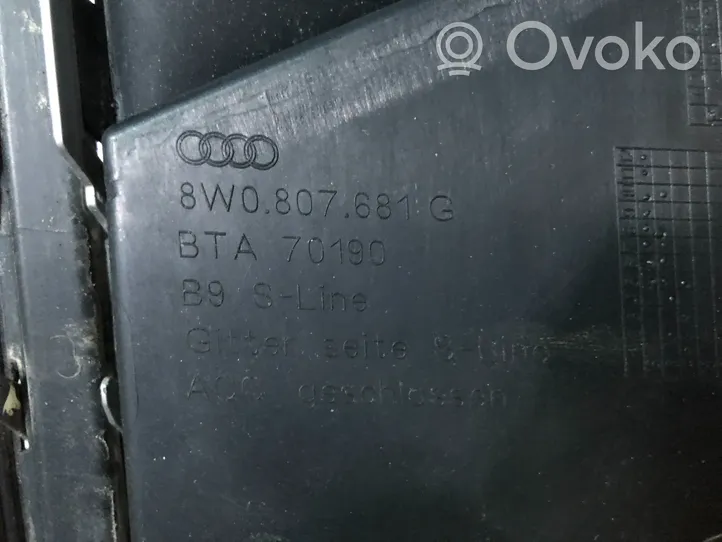 Audi A4 S4 B9 Grille inférieure de pare-chocs avant 8W0807681G