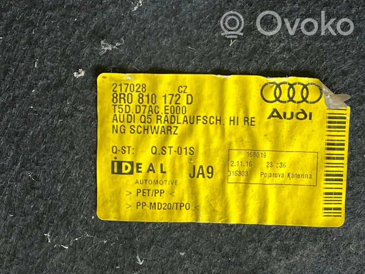 Audi Q5 SQ5 Takapyörän sisälokasuojat 8R0810172