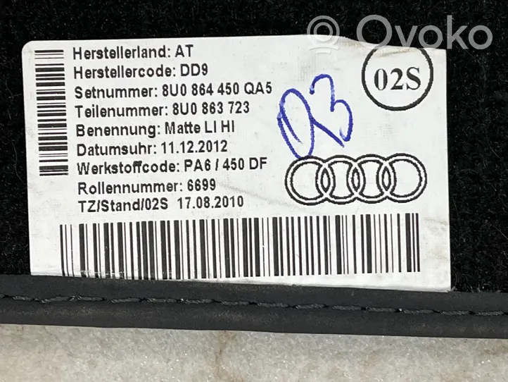 Audi Q3 8U Automašīnu paklāju komplekts 8U0864450