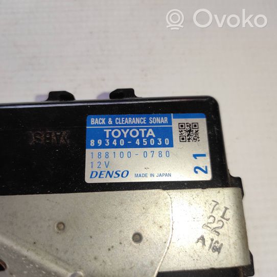 Toyota Sienna XL20 II Parkavimo (PDC) daviklių valdymo blokas 8934045030