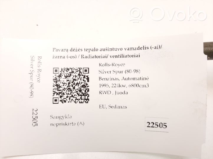 Rolls-Royce Silver Spur Tubo flessibile del radiatore dell’olio del cambio 