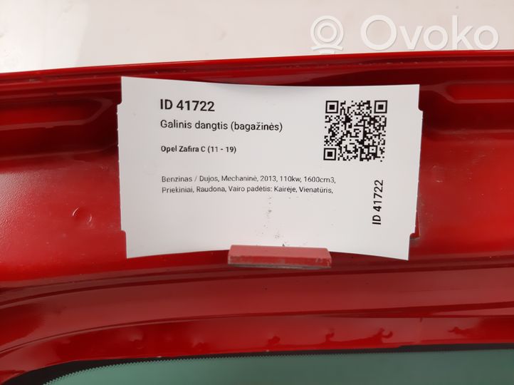 Opel Zafira C Tylna klapa bagażnika 