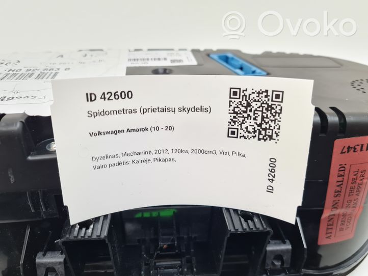 Volkswagen Amarok Tachimetro (quadro strumenti) 2H0920863B