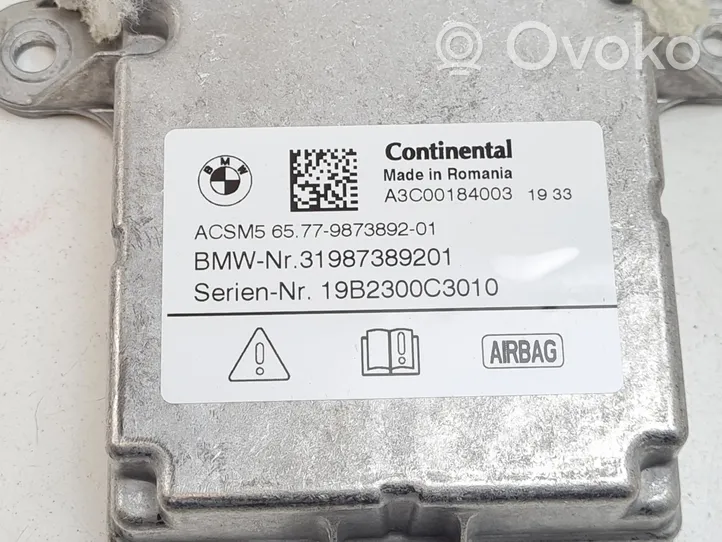 BMW 3 G20 G21 Centralina/modulo airbag 9873892