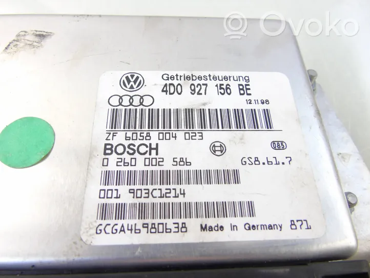 Audi A8 S8 D2 4D Pavarų dėžės valdymo blokas 4D0927156BE