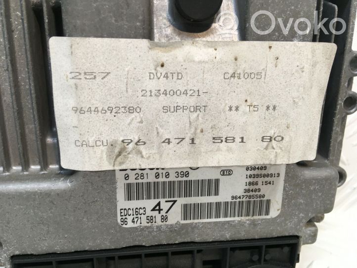 Peugeot 307 Calculateur moteur ECU 9647158180