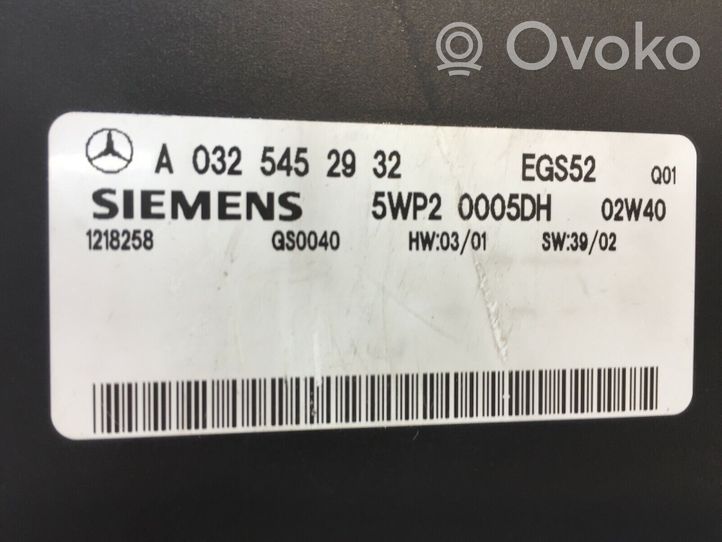 Mercedes-Benz S W220 Module de contrôle de boîte de vitesses ECU 0325452932