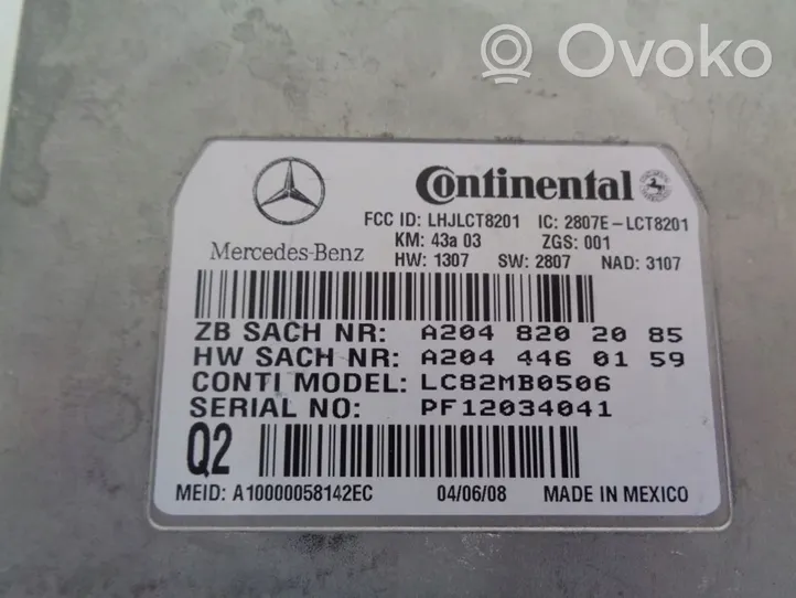 Mercedes-Benz C W204 Unité de commande, module téléphone A2048202085