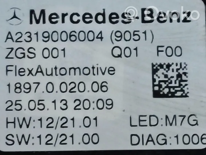 Mercedes-Benz SL R231 Éclairage lumière plafonnier avant A2319006004