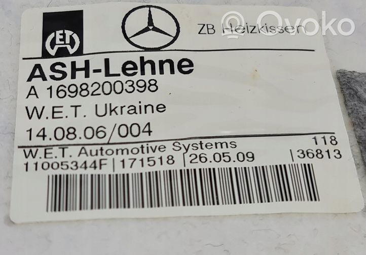 Mercedes-Benz A W169 Élément chauffant de siège A1698200398