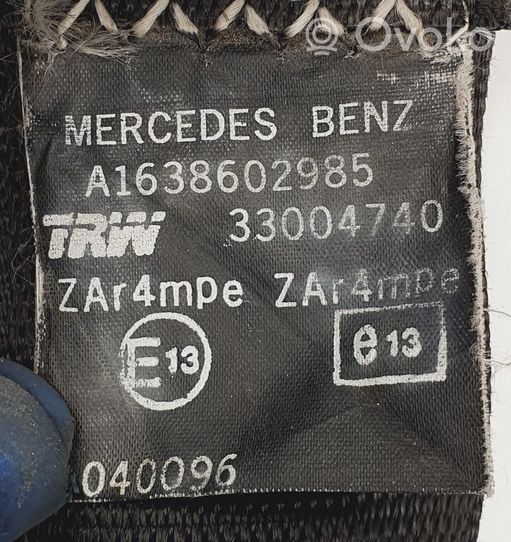 Mercedes-Benz ML W163 Saugos diržas priekinis A1638602985