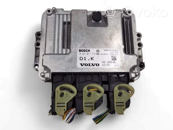 Volvo S40 Komputer / Sterownik ECU i komplet kluczy 0281011775