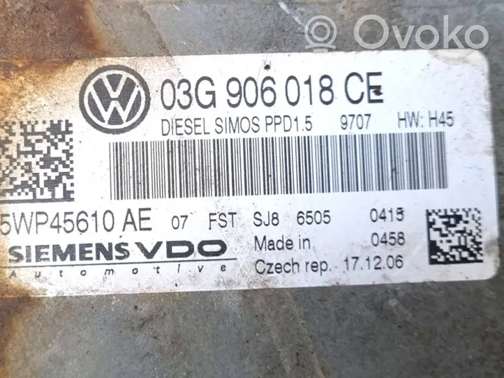 Volkswagen PASSAT B6 Moottorinohjausyksikön sarja ja lukkosarja 5WP45610AE