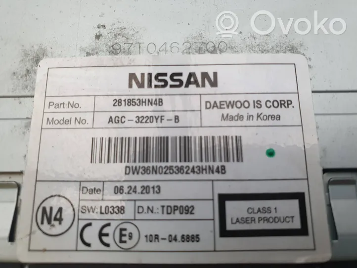 Nissan Micra Radija/ CD/DVD grotuvas/ navigacija 281853HN4B